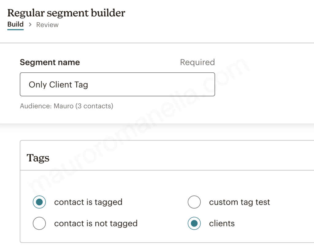 Mailchimp Segment By Tag Example